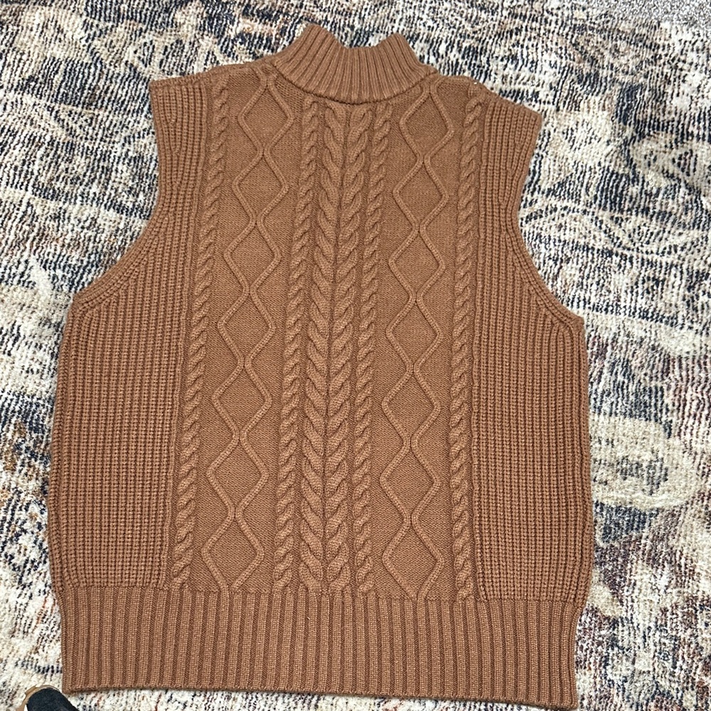 Varley Joilette Roll Neck Sweater Vest in Chestnut - Picture 5 of 5